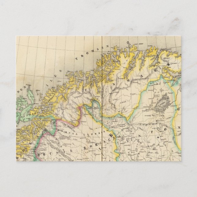 Schweden, Norwegen, Atlas Karte (Vorderseite)