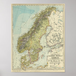 Schweden, Norwegen, Dänemark Poster