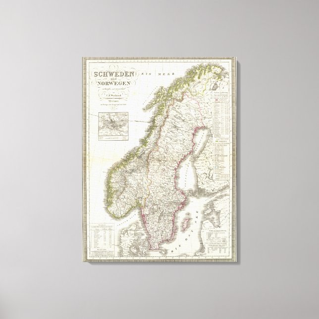 Schweden, Norwegen, Norwegen Leinwanddruck (Vorderseite)