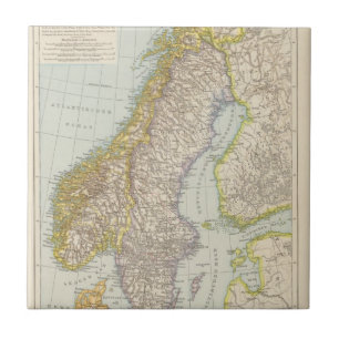 Schweden, Norwegen - Schweden und Norwegen-Karte Fliese