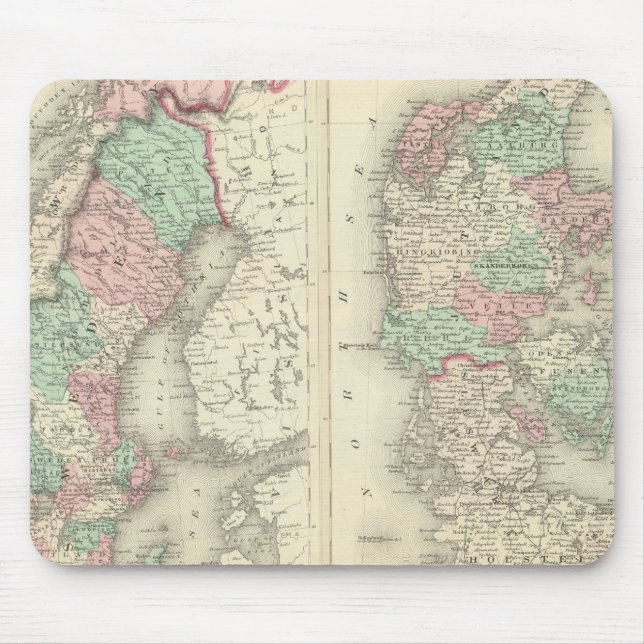 Schweden, Norwegen und Dänemark 2 Mousepad (Vorne)