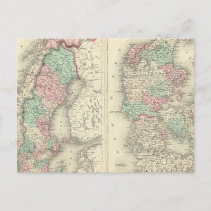 Schweden, Norwegen und Dänemark 2 Postkarte