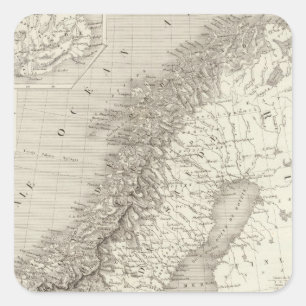 Schweden, Norwegen und Dänemark Quadratischer Aufkleber