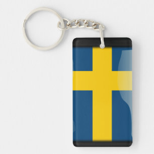 Schweden polierte Flagge Schlüsselanhänger