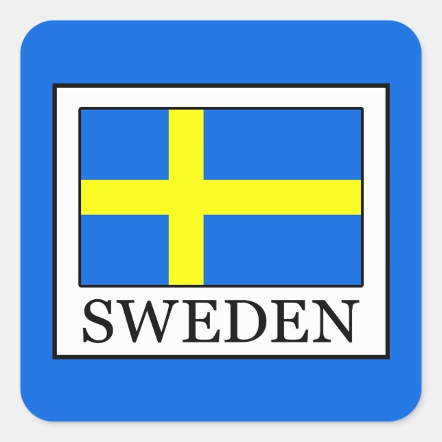Schweden Quadratischer Aufkleber (Vorderseite)
