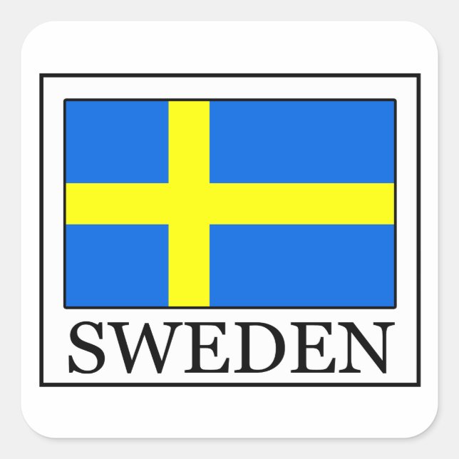 Schweden Quadratischer Aufkleber (Vorderseite)