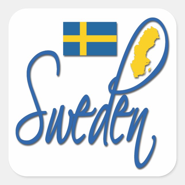 Schweden Quadratischer Aufkleber (Vorderseite)