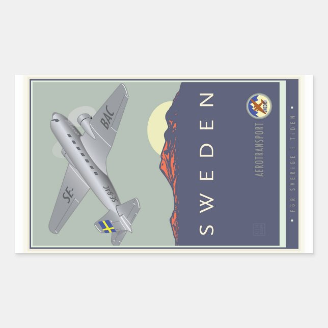 Schweden Rechteckiger Aufkleber (Vorderseite)
