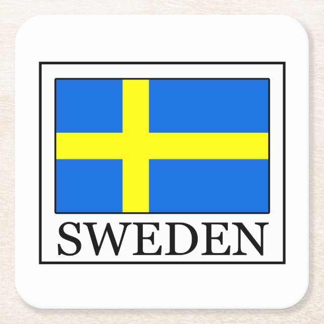 Schweden Rechteckiger Pappuntersetzer (Vorderseite)
