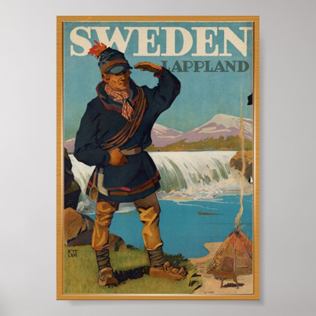 Schweden Reisen Vintage Poster (Vorne)