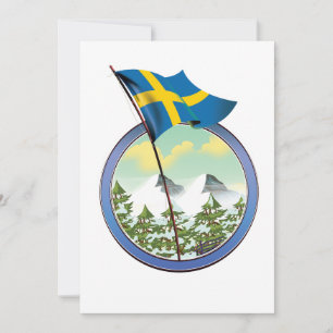 Schweden Retro-Logo Einladung