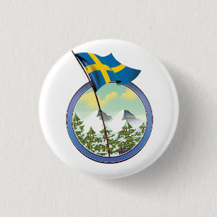 Schweden Retrologo Button