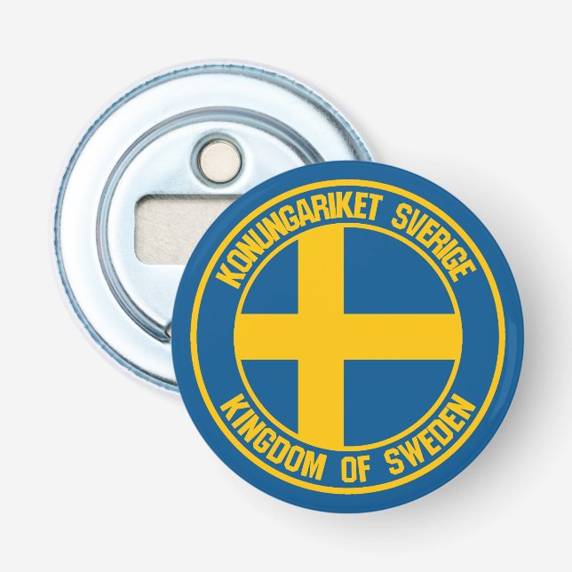 Schweden Runde Emblem Flaschenöffner (Vorderseite)