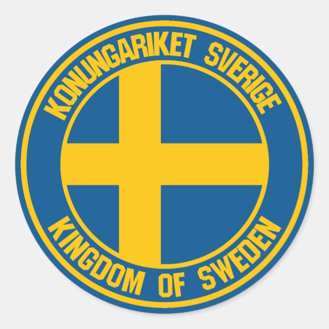Schweden Runde Emblem Runder Aufkleber (Vorderseite)
