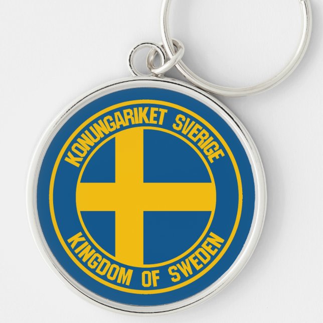 Schweden Runde Emblem Schlüsselanhänger (Vorne)