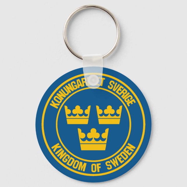 Schweden Runde Emblem Schlüsselanhänger (Vorderseite)