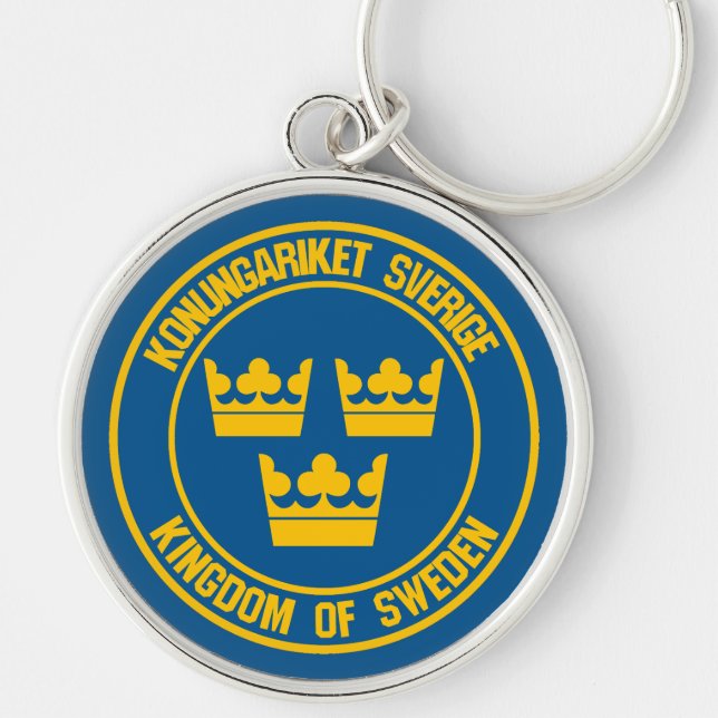 Schweden Runde Emblem Schlüsselanhänger (Vorne)