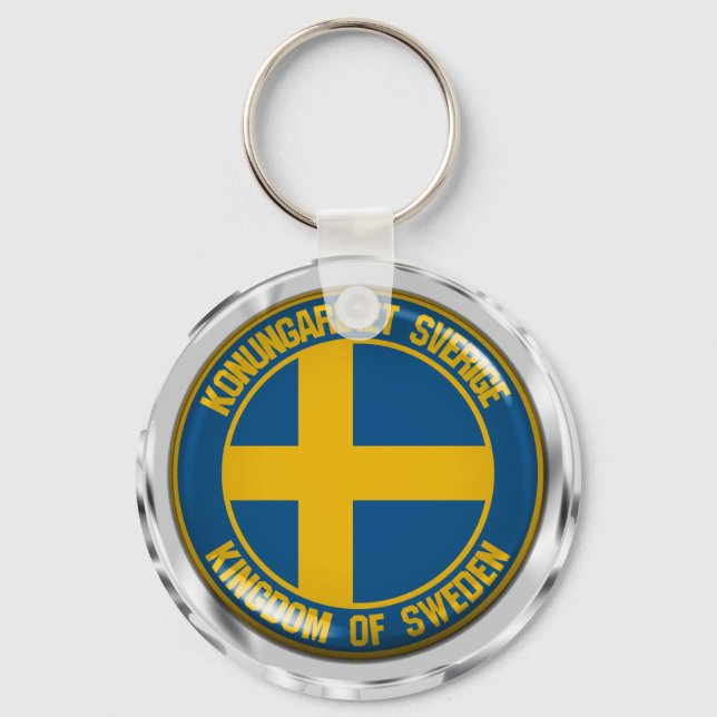 Schweden Runde Emblem Schlüsselanhänger (Vorderseite)