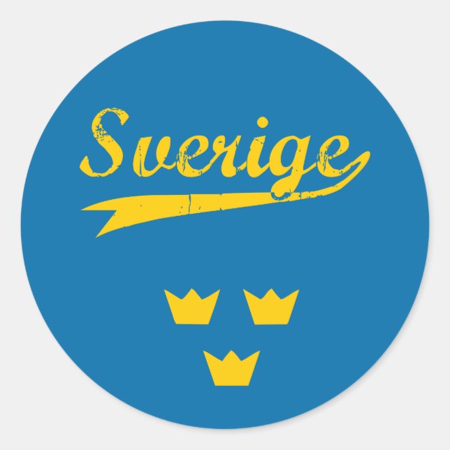Schweden Runder Aufkleber (Vorderseite)