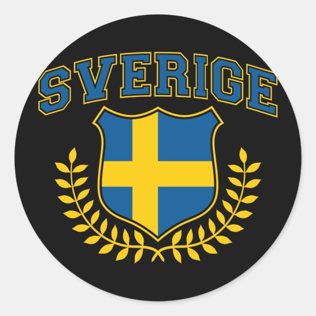 Schweden Runder Aufkleber (Vorderseite)