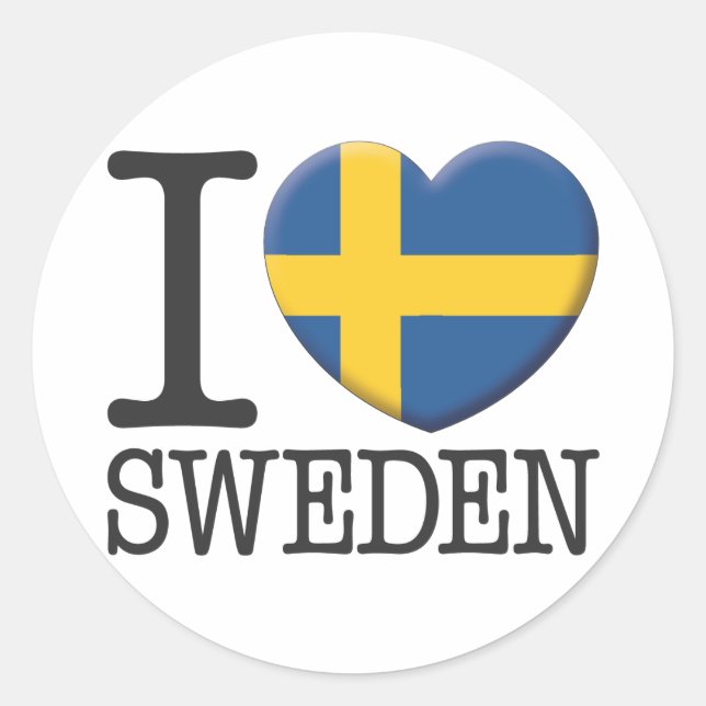 Schweden Runder Aufkleber (Vorderseite)