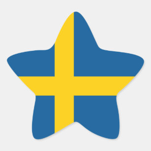 Schweden/Schwede/schwedische Flagge Stern-Aufkleber