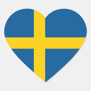 Schweden/Schwede/schwedische Herz-Flagge Herz-Aufkleber