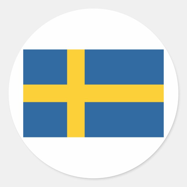 Schweden / Schweden Runder Aufkleber (Vorderseite)