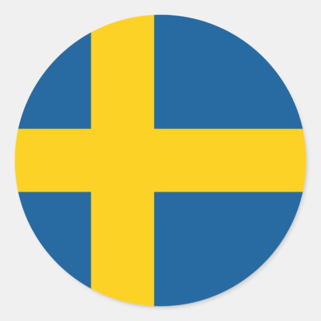 Schweden/Schweden/schwedische Flagge Runder Aufkleber (Vorderseite)