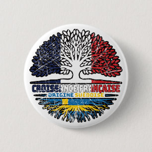 Schweden Schwedisch Französisch Frankreich Baum Wu Button