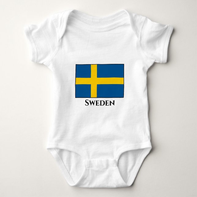 Schweden (schwedische Flagge) Baby Strampler (Vorderseite)