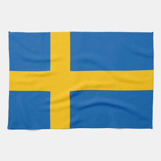 Schweden - schwedische Flagge Geschirrtuch (Horizontal)