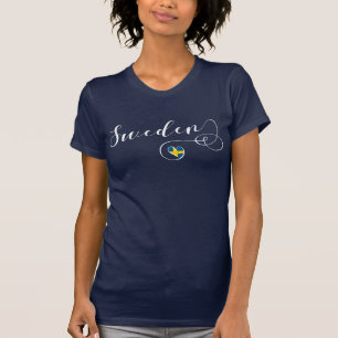 Schweden, schwedische Flagge in einem Herzen T-Shirt