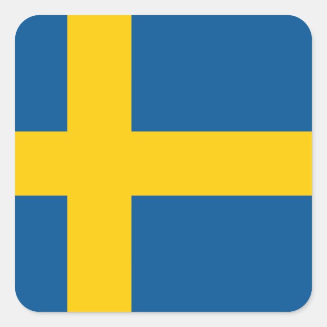 Schweden (schwedische Flagge) Quadratischer Aufkleber (Vorderseite)