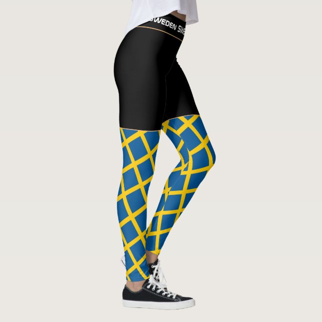 Schweden & Schwedische Flagge, Reise-/Sportfan Leggings (Rechts)