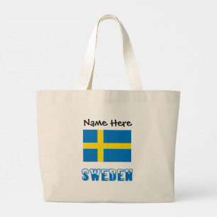 Schweden Schwedische Flagge Schwarz Personalisieru Jumbo Stoffbeutel