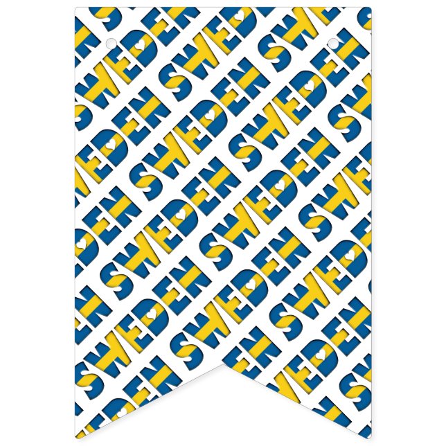 Schweden Schwedische Flaggenfarben Typografie Must Wimpelkette (Erste Fahne)