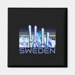 Schweden Skizubehör Retro Schwedisches Skifahren Magnet