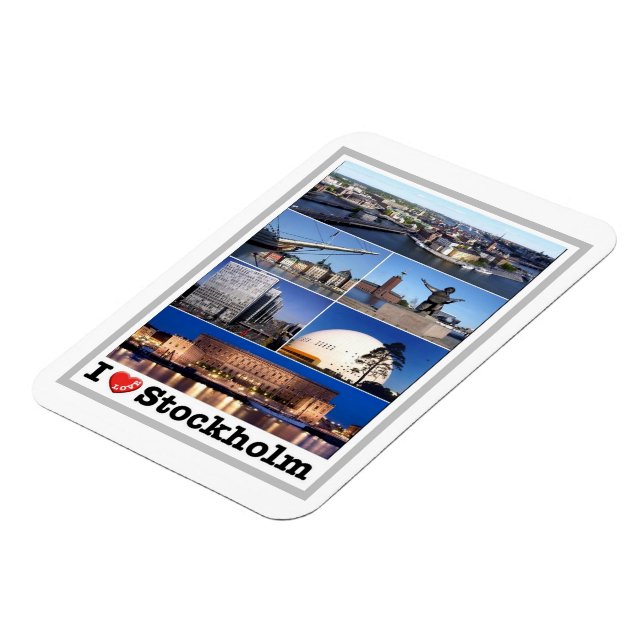 Schweden - Stockholm - I Liebe - Magnet (Linke Seite)