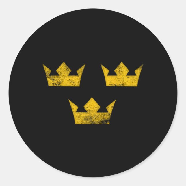 Schweden Sverige Hockey Tre Kronor Three Crowns Runder Aufkleber (Vorderseite)