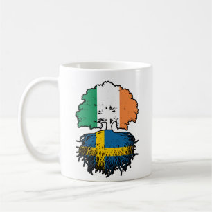 Schweden Swedish Irish Ireland Tree Roots Flag Kaffeetasse
