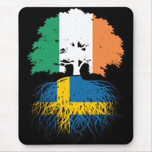 Schweden Swedish Irish Ireland Tree Roots Flag Mousepad