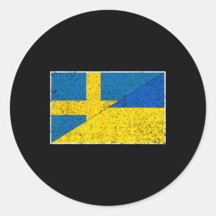 Schweden Ukraine Flagge Schwedische Ukrainische Na Runder Aufkleber
