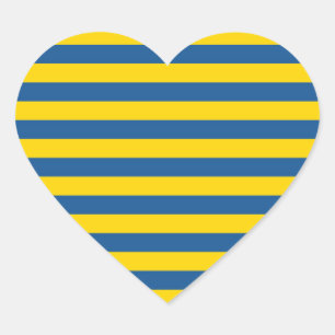 Schweden Ukraine Flagge Streifen Linien Muster bla Herz-Aufkleber