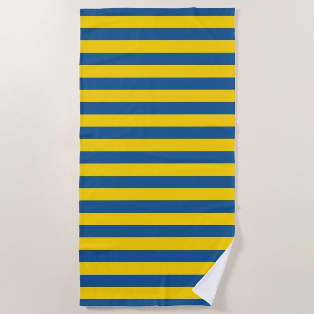 Schweden Ukraine Flagge Streifen Linien Muster bla Strandtuch (Vorderseite)