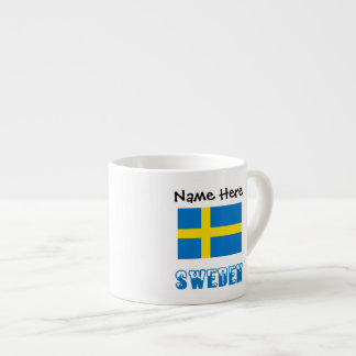 Schweden und die schwedische Flagge mit Ihrem Name Espressotasse