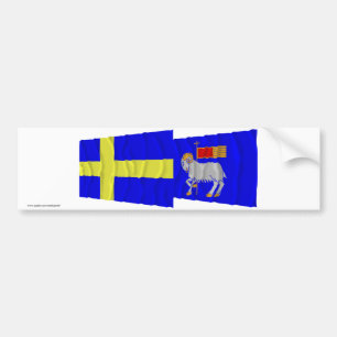 Schweden und Gotlands län wellenartig bewegende Autoaufkleber
