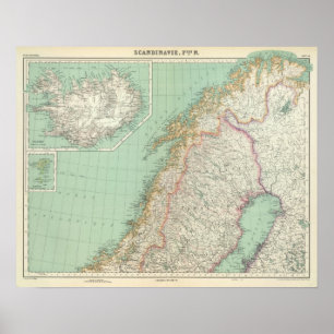 Schweden und Island Poster