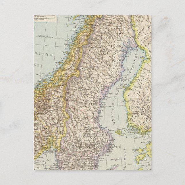 Schweden und Norwegen Karte Norwegen (Vorderseite)