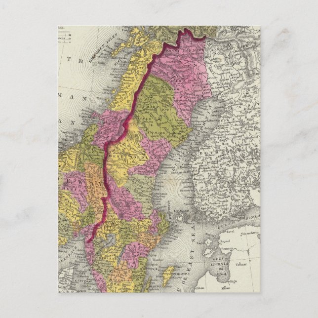 Schweden und Norwegen Postkarte (Vorderseite)